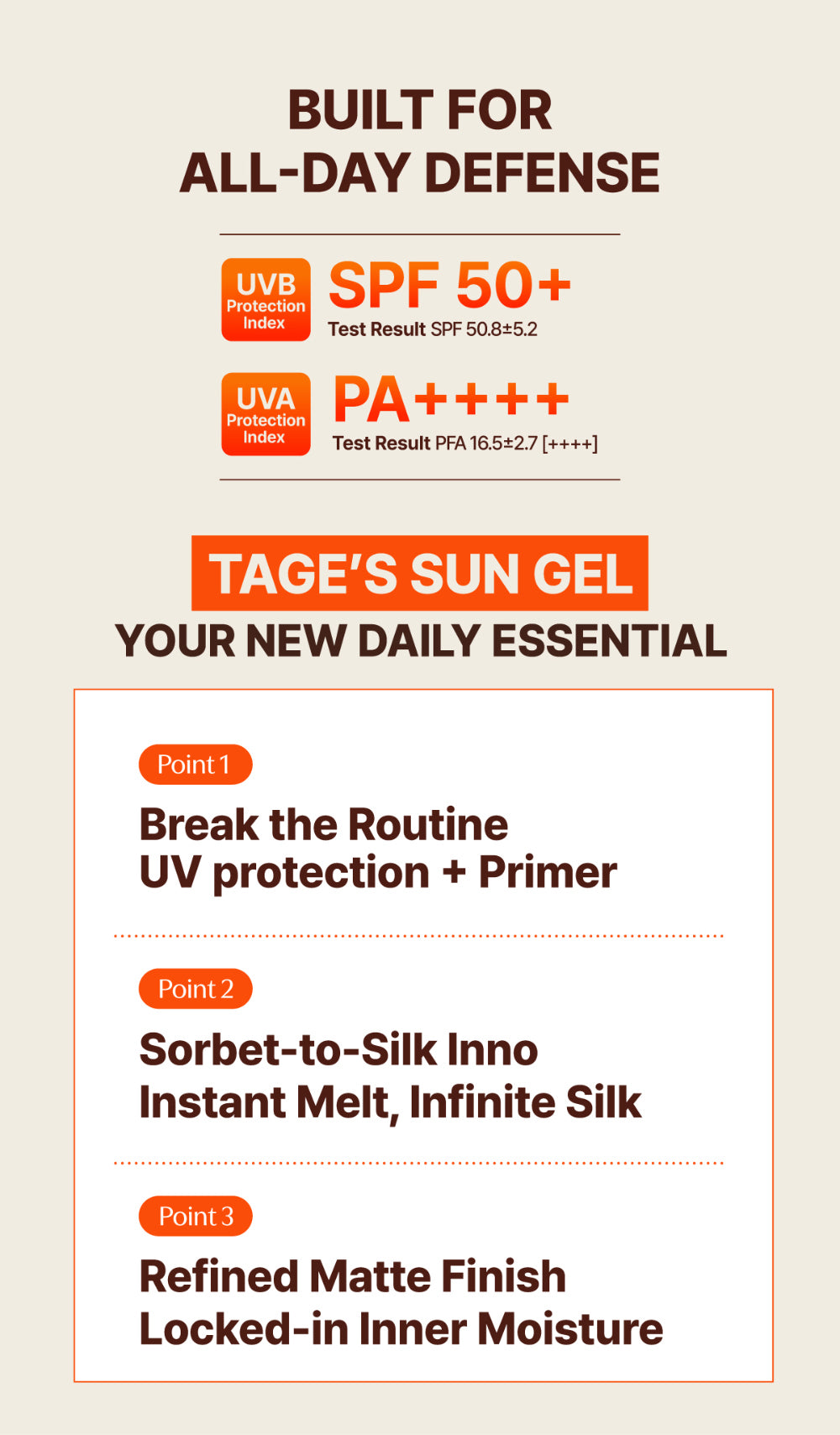 TAGE Cica-Tree Invisible Sun Gel SPF50+ PA++++ | Matte Sunscreen Primer
