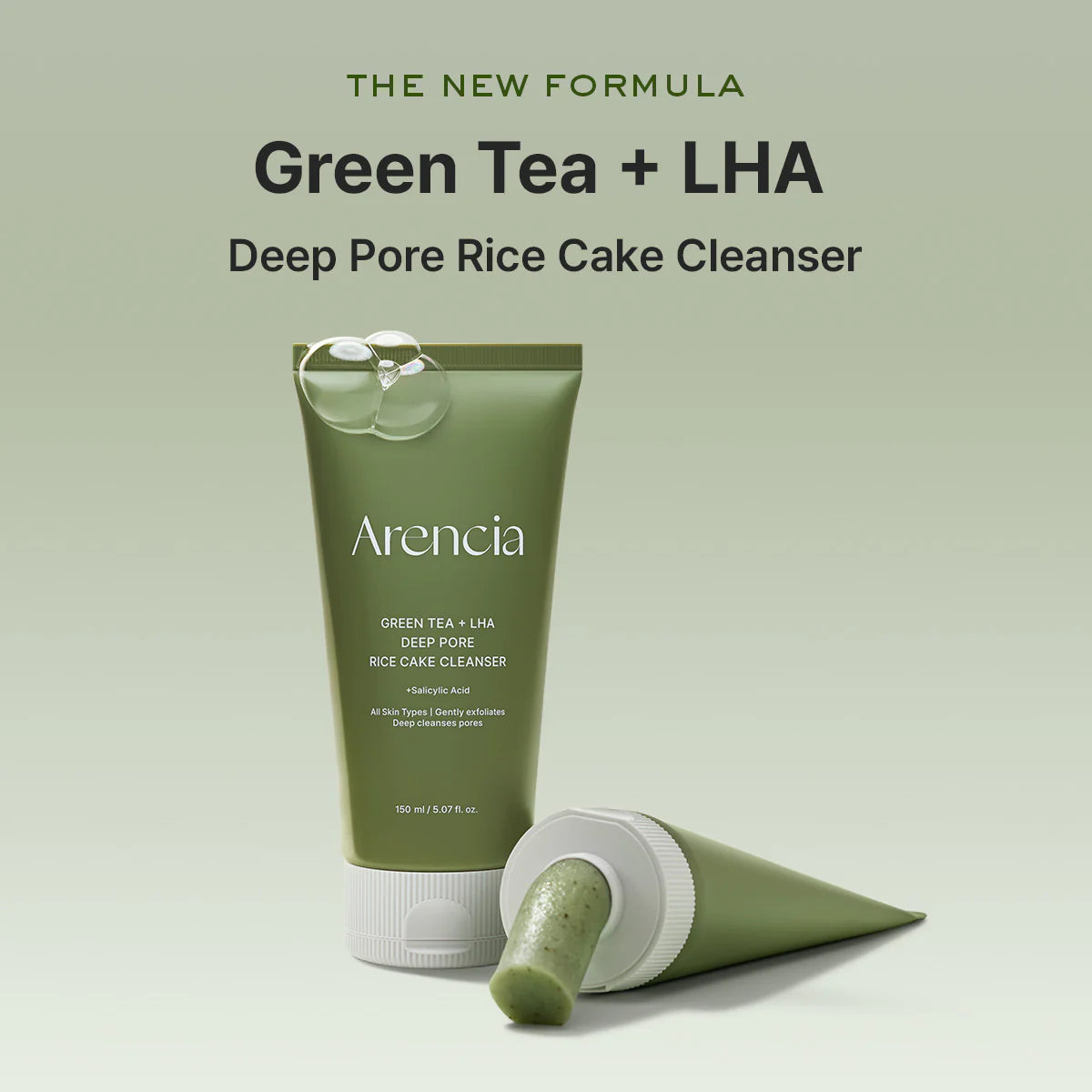 [ARENCIA] Green Tea + LHA Deep Pore Rice Cake Cleanser 150g
