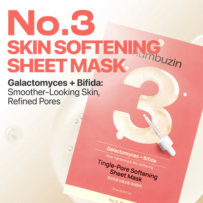 [Numbuzin] No.3 Tingle-Pore Softening Sheet Mask (1 box = 5 sheets)