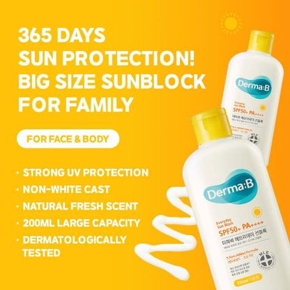 [Derma-B] *renewal* Everyday Sun Block SPF50+ PA++++ 200ml (Face&Body)