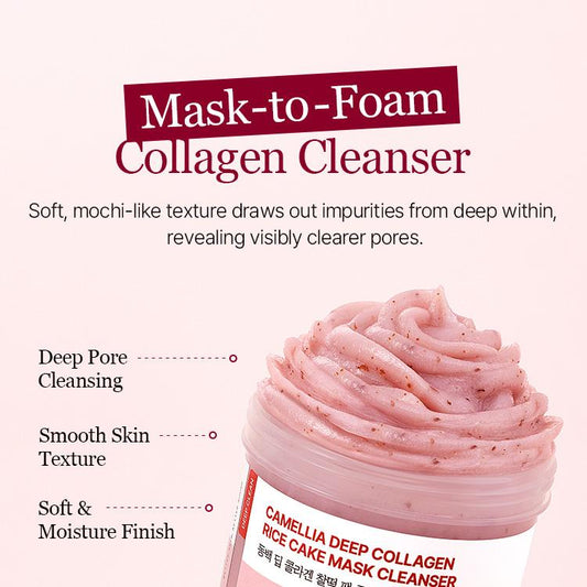 [Round Lab] Camellia Deep Collagen Rice Cake Mask Cleanser 100ml