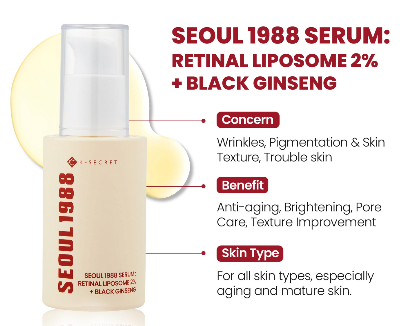 [KSECRET] Retinal Liposome 2% + Black Ginseng 30ml