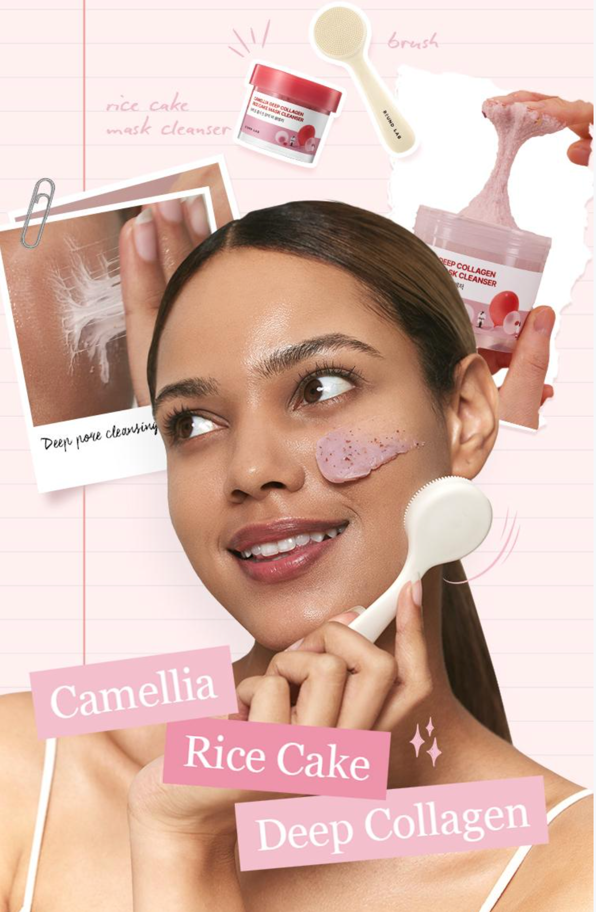 [Round Lab] Camellia Deep Collagen Rice Cake Mask Cleanser 100ml