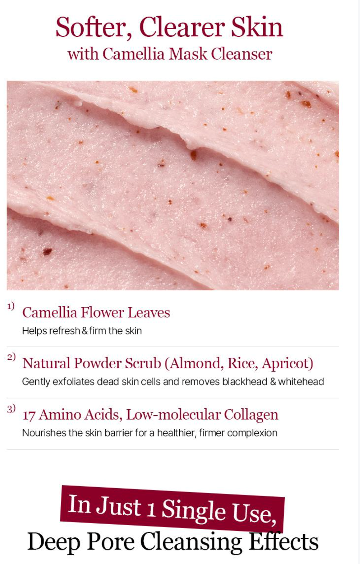 [Round Lab] Camellia Deep Collagen Rice Cake Mask Cleanser 100ml