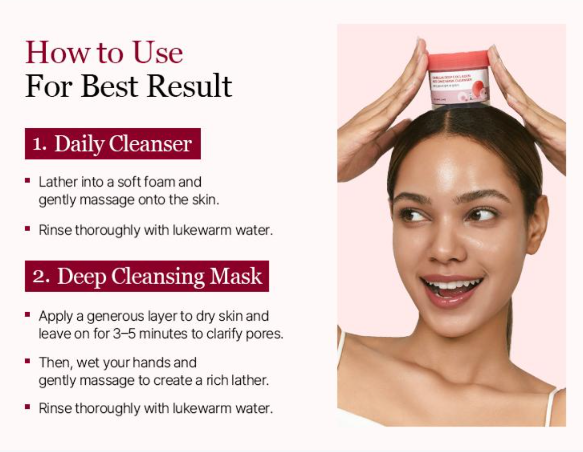 [Round Lab] Camellia Deep Collagen Rice Cake Mask Cleanser 100ml