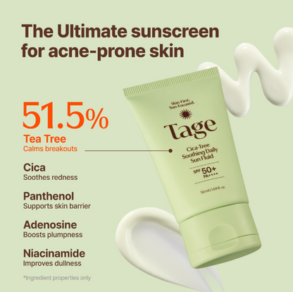 TAGE Cica-Tree Soothing Daily Sun Fluid SPF50+ PA++++ | 50ml