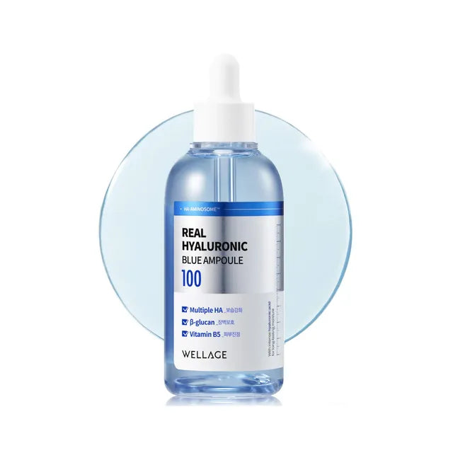 WELLAGE- Real Hyaluronic Blue 100 Ampoule ( CHOOSE YOUR SIZE)