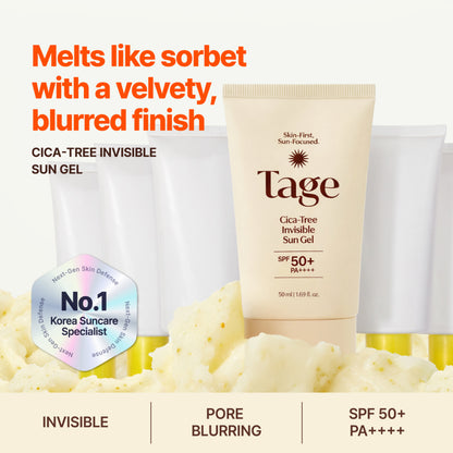 TAGE Cica-Tree Invisible Sun Gel SPF50+ PA++++ | Matte Sunscreen Primer