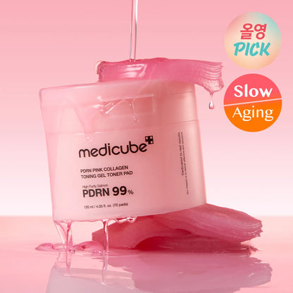 [Medicube] PDRN PINK COLLAGEN TONING GEL TONER PAD 70ea