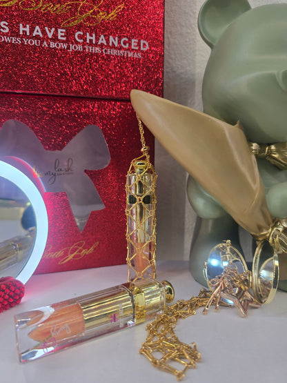 🎀 Bow Job LIP OIL + FREE Lip Oil Key Chain Carrier ( Not Xmas Set)